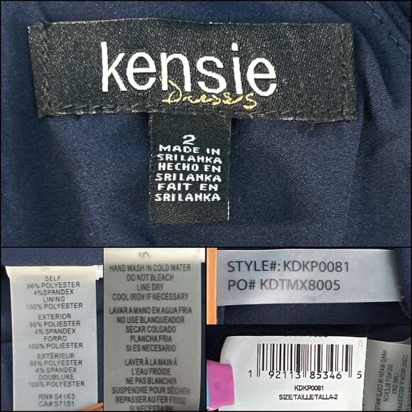 Kensie Sleeveless Short Fit & Flare Corset Dress Navy Blue Size 2 - Picture 8 of 11